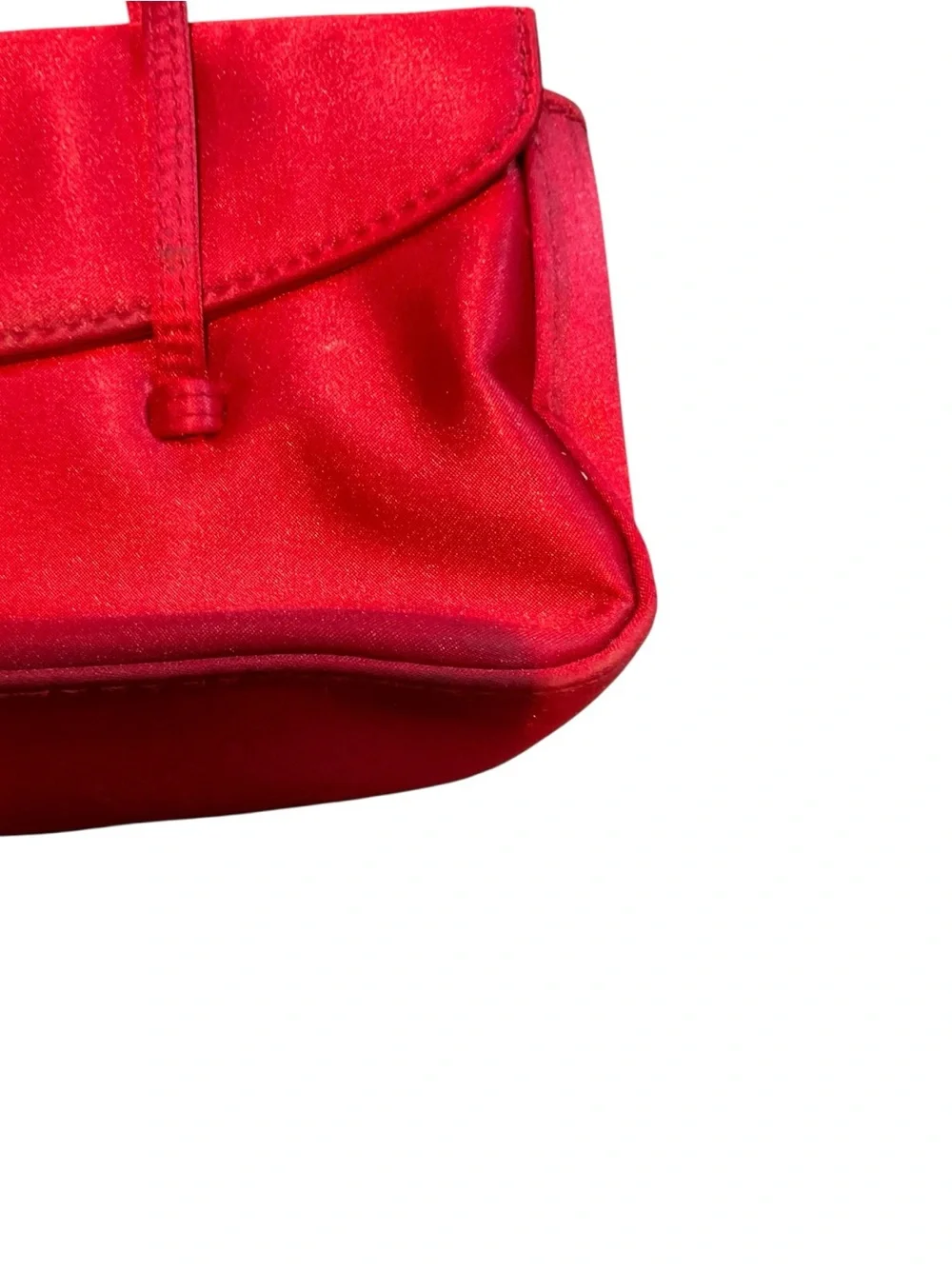 XOXO Red Satin Top-Handle Clutch with Silver X Accent
